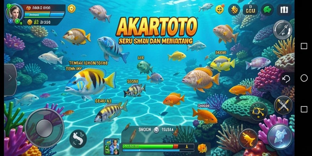 Gameplay seru menembak ikan di AKARTOTO yang menantang.