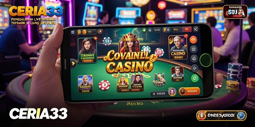 Tampilan gameplay Live Casino yang mendebarkan di CERIA33.