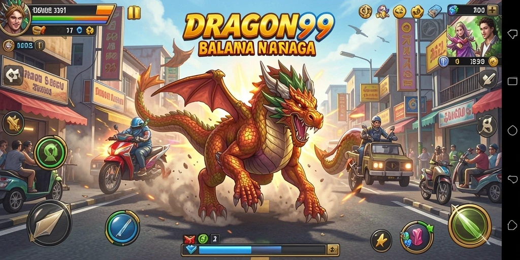 Tampilan gameplay balapan di DRAGON99 yang seru dan menegangkan.