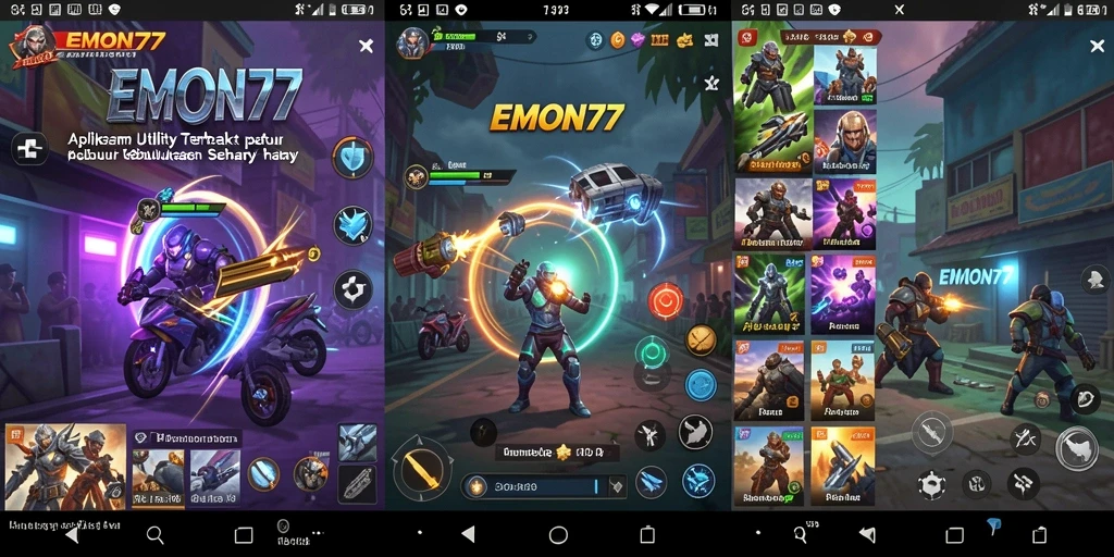 Tampilan utama EMON77 dengan fitur-fitur Utility yang lengkap.