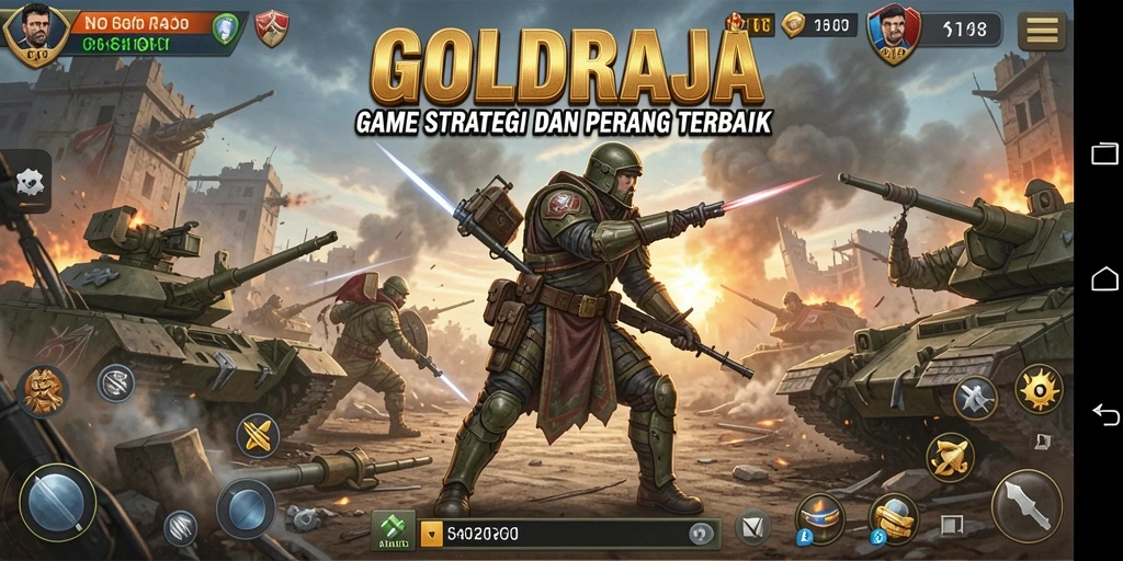 Tampilan gameplay menarik dari <strong>GOLDRAJA</strong> dengan pertempuran strategis.