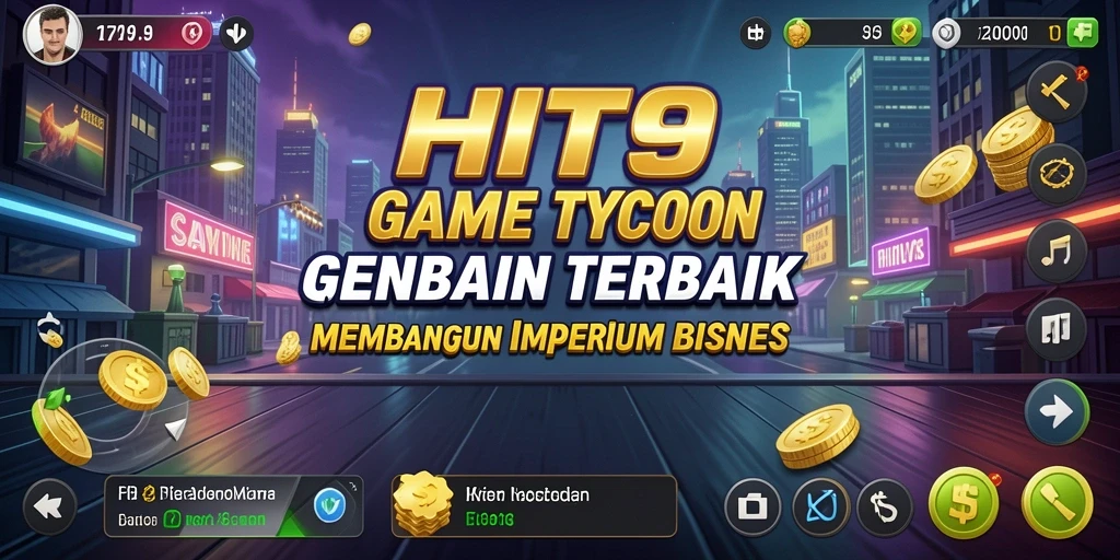 Screenshot utama HIT9 menampilkan strategi pengelolaan bisnis yang dinamis.