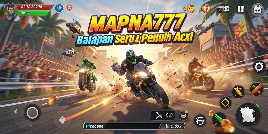 Gameplay balapan seru dengan berbagai mobil dan trek menarik.