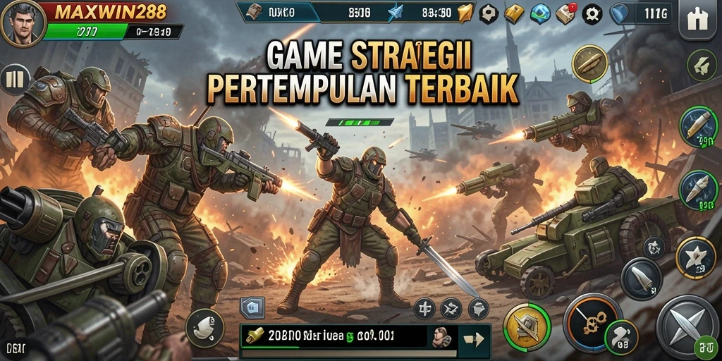 Tampilan menegangkan dari pertempuran dalam gameplay SLG.