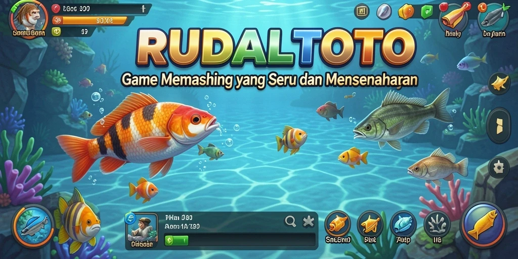 Screenshot gameplay RUDALTOTO menampilkan sesi memancing yang mendebarkan.