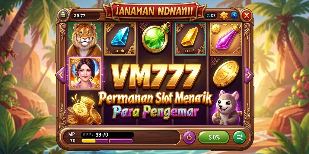 Screenshot gameplay VM777 menampilkan serunya bermain slot di layar perangkat.